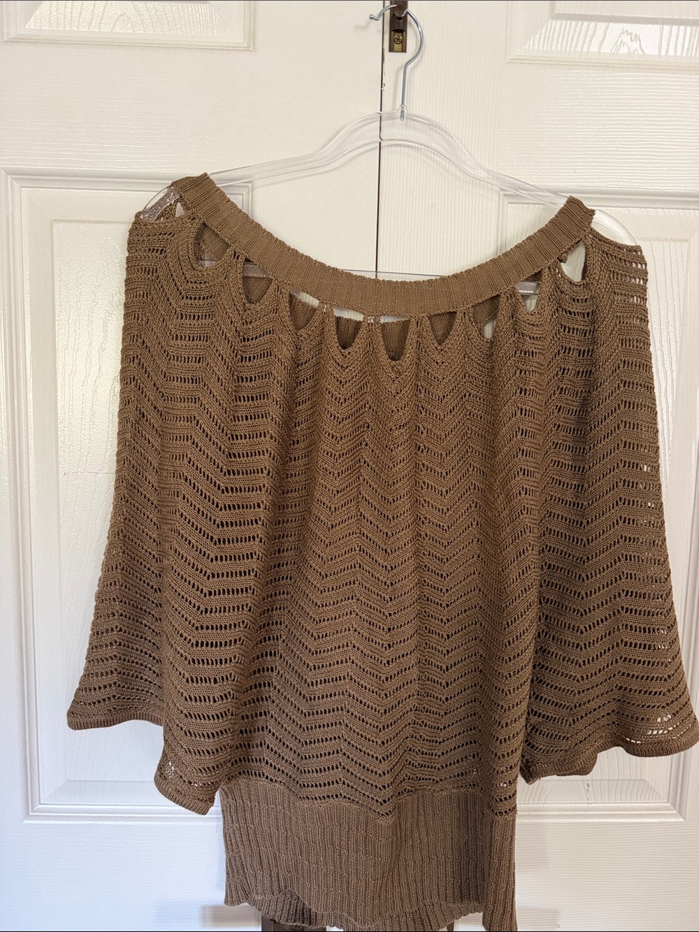 Open-Knit Brown Top